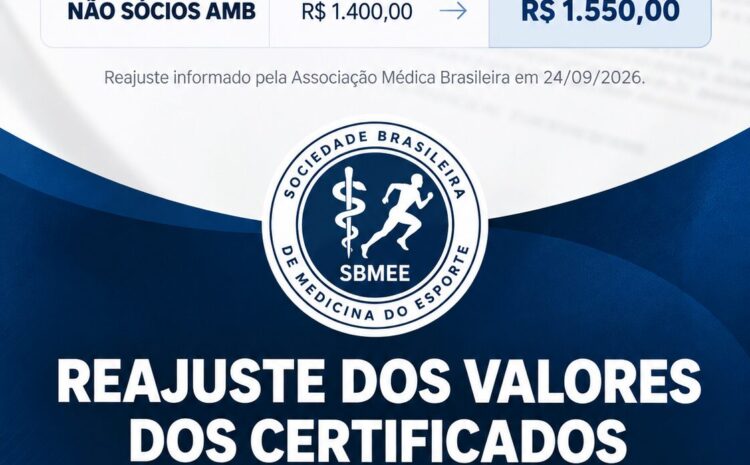  Reajuste dos valores dos certificados emitidos pela AMB